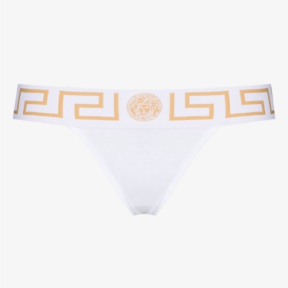NWT VERSACE GRECA BORDER THONG